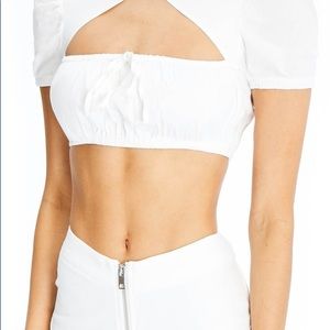 I am Gia Pandora crop top in white